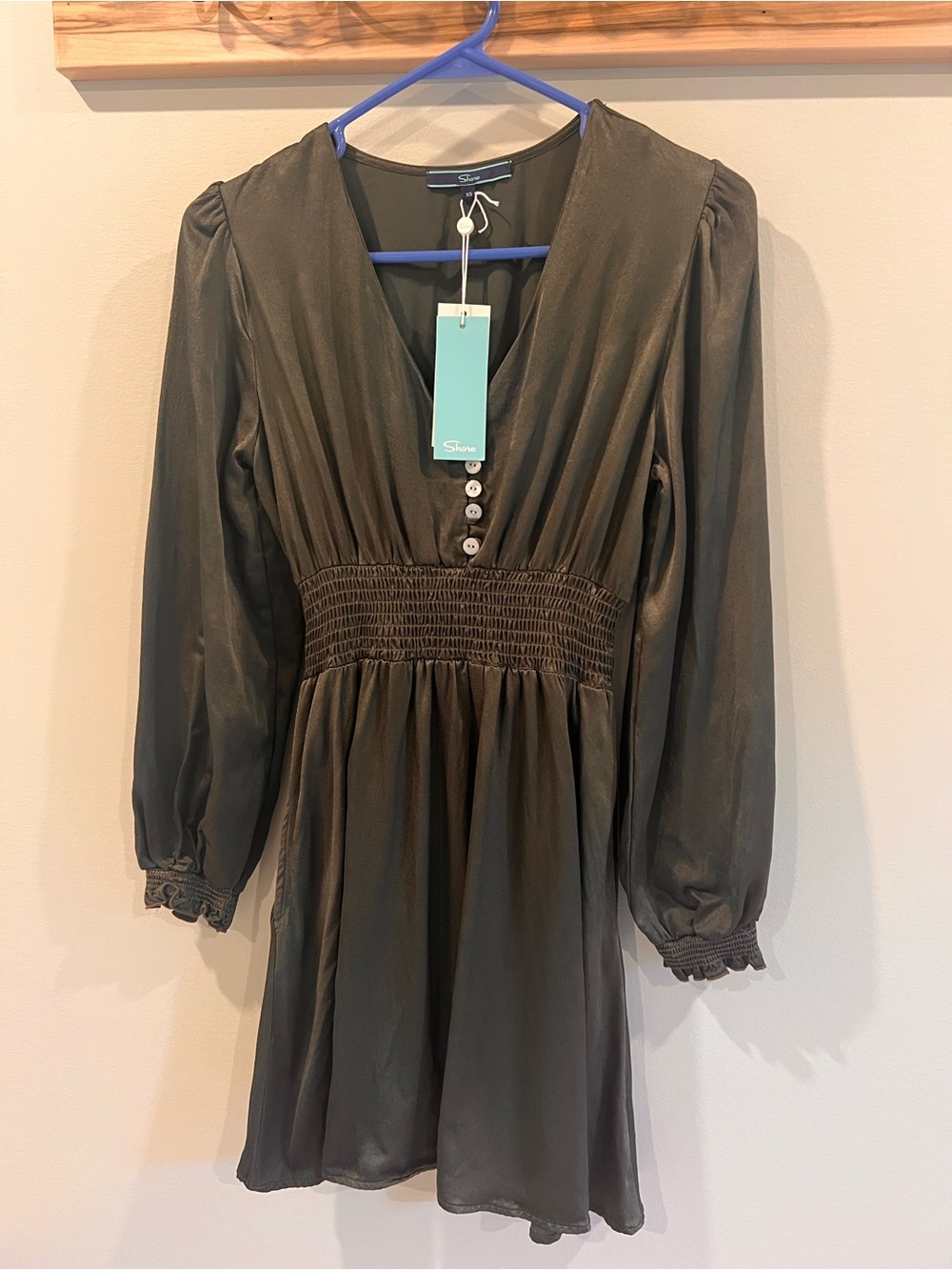 SHORE Women’s XS NWT Fall Dress Long Sleeve Casual Mini Dress Goth Fairy